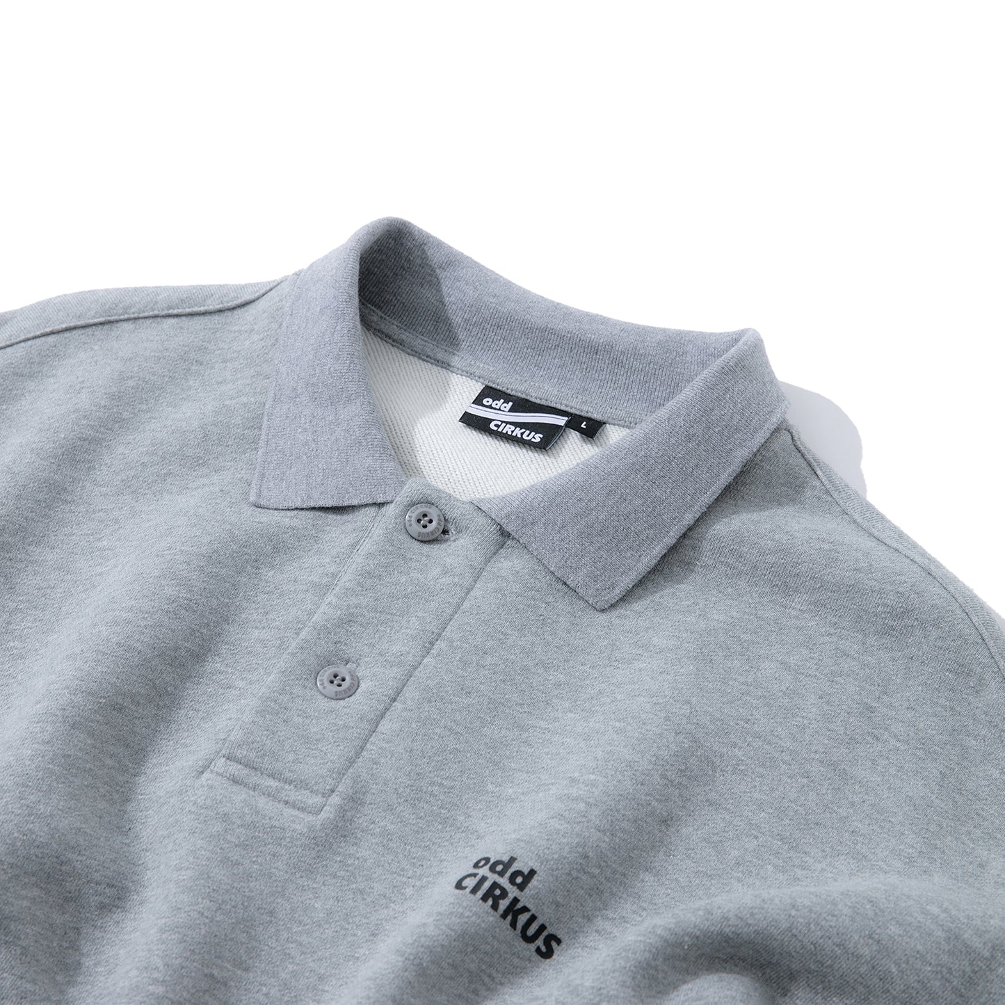 Collar Drop-shoulder T-shirt - GRAY
