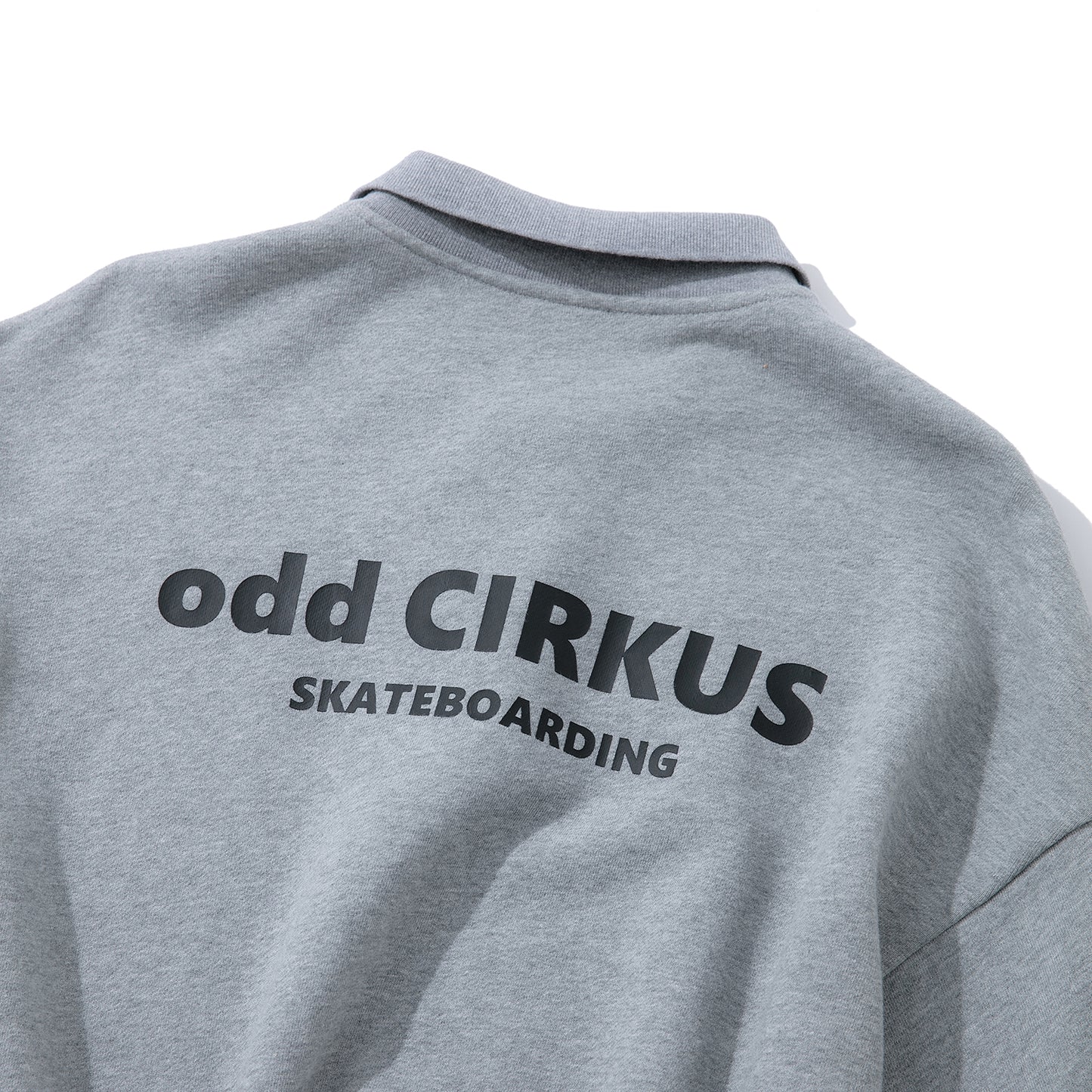 Collar Drop-shoulder T-shirt - GRAY