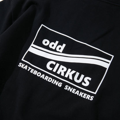 Loose-fitting Casual Hoodie with Large Logo, Heavyweight - Black