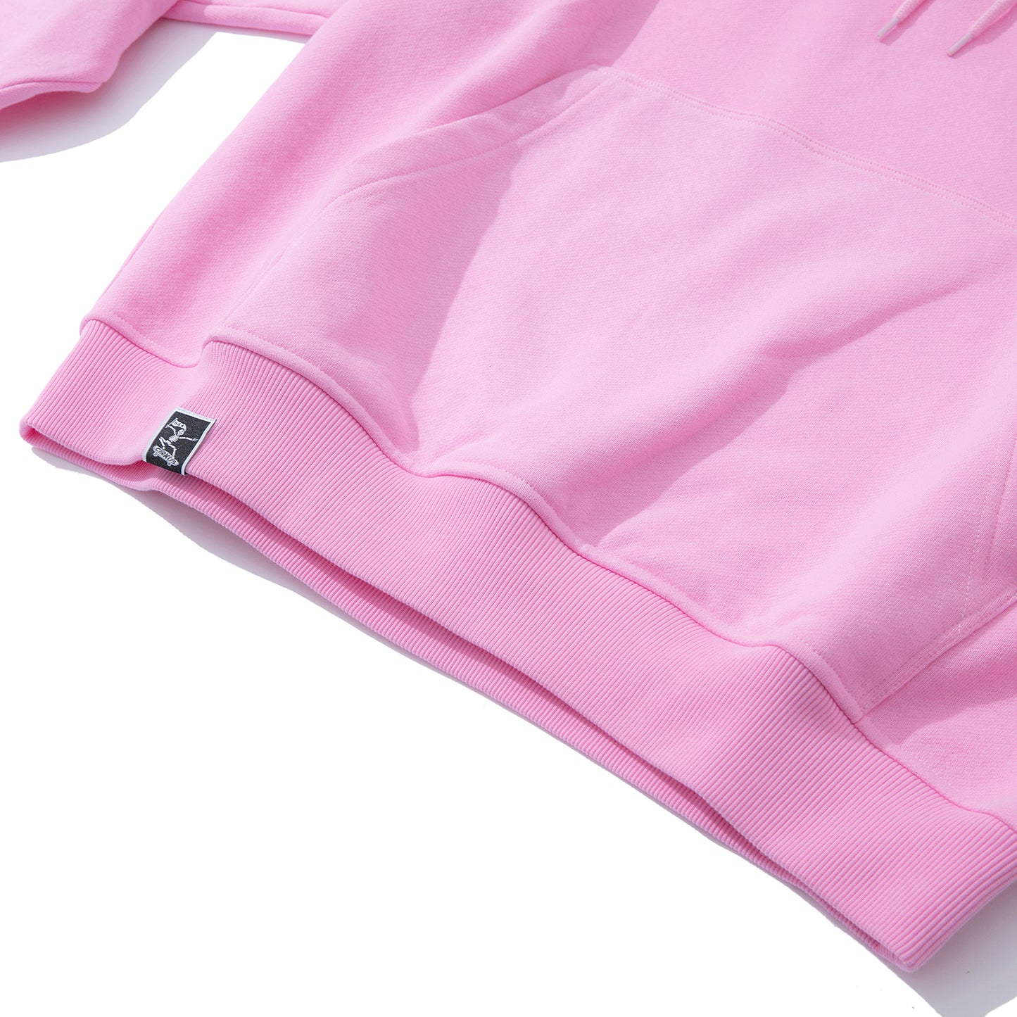 Loose-fitting Casual Hoodie with Large Logo, Heavyweight - Pink