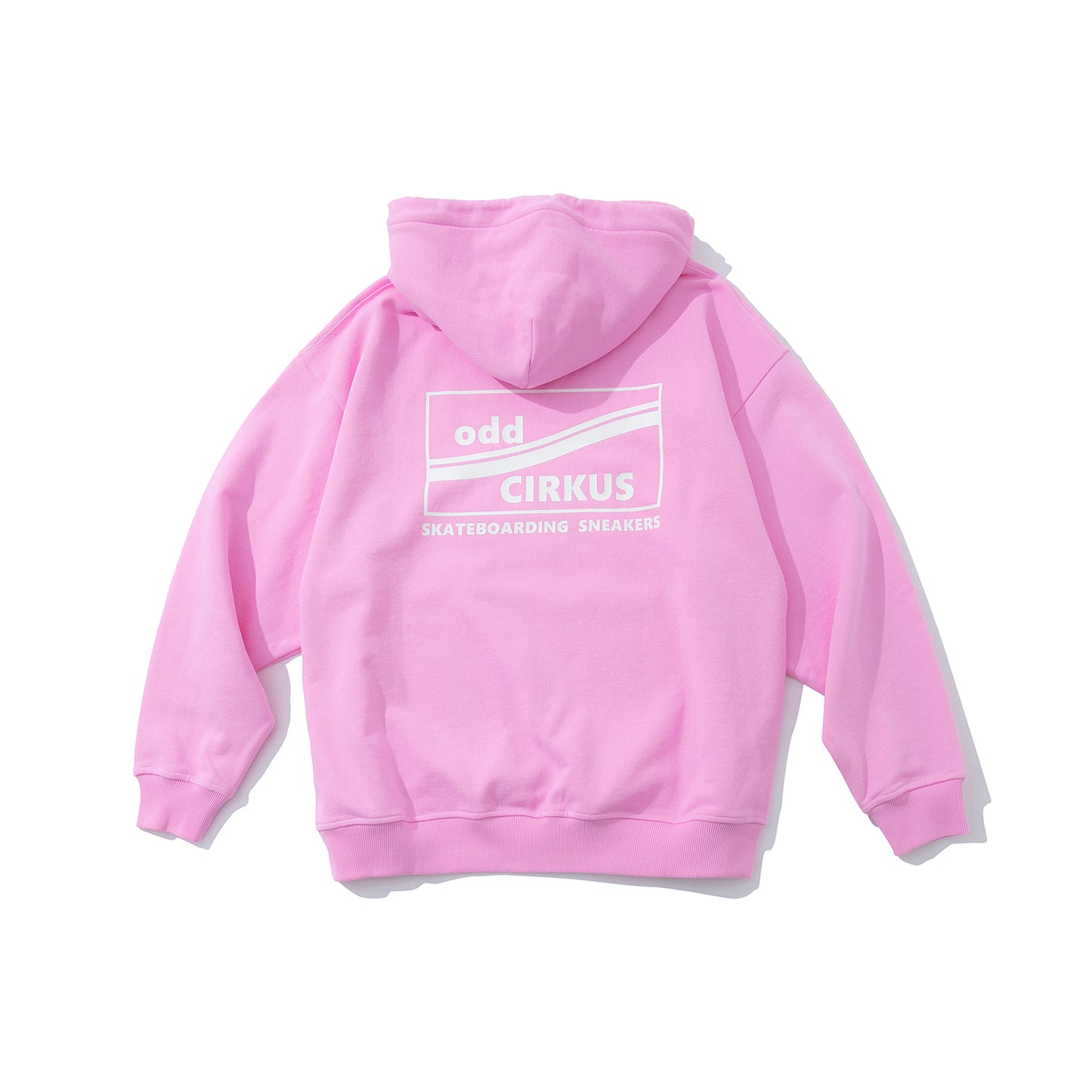 Loose-fitting Casual Hoodie with Large Logo, Heavyweight - Pink