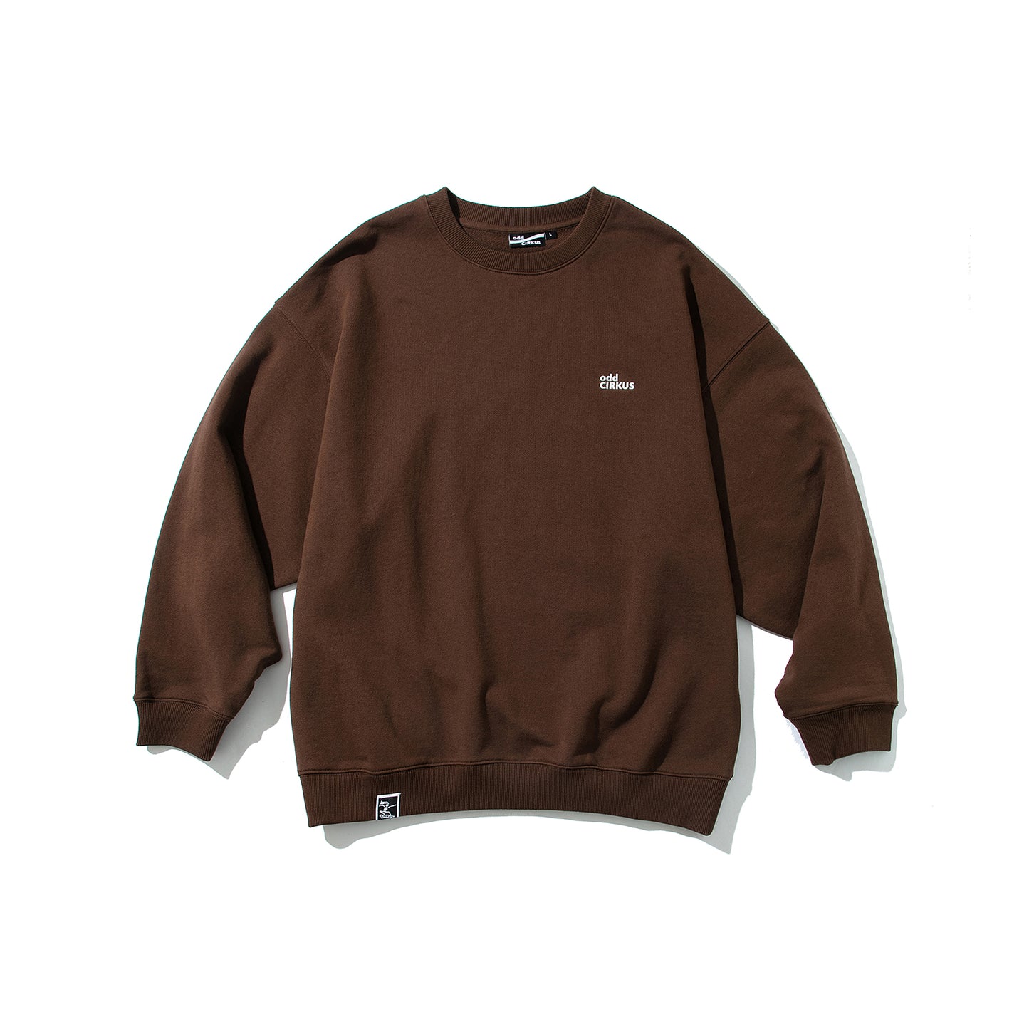 Loose Round Neck Long Sleeve Casual Sweatshirt - Brown