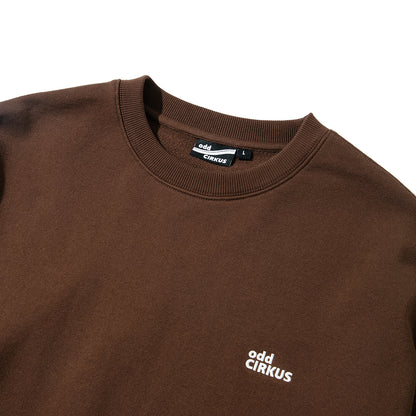 Loose Round Neck Long Sleeve Casual Sweatshirt - Brown