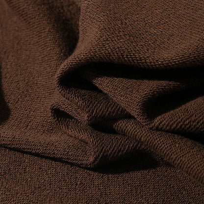 Loose Round Neck Long Sleeve Casual Sweatshirt - Brown